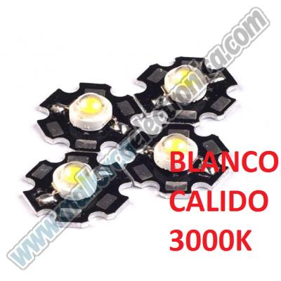 LED 1W BLANCO CALIDO   3.000 K   130º      2,85 a 3,85 vdc  350ma