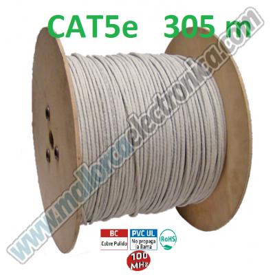 CABLE UTP CAT.5e 24AWG Gigacom 1000Base T ISO/IEC 1181 Bobina de 300 metros    