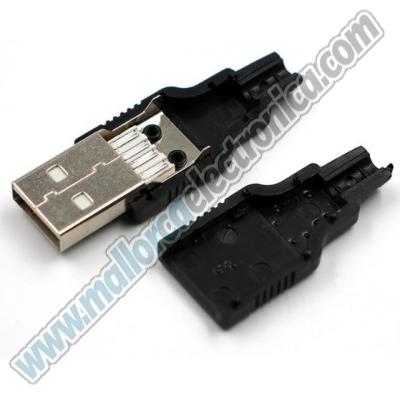 Conector USB macho soldar 4 pins