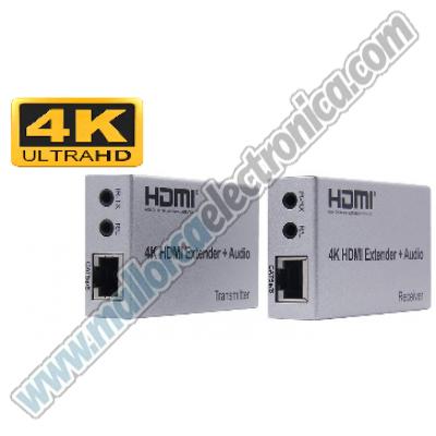 HDMI EXTENDER 1080P 4K  por RJ-45 Cat-5e /Cat-6   1-2 (100 Metros cat-5e + 15 Metros HDMI)