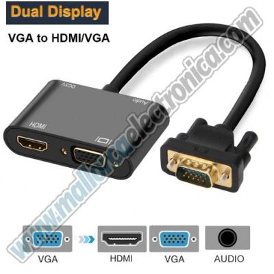 Convertidor DUAL Entrada  VGA a Salida HDMI / VGA