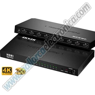SPLITTER   Ultra HD 4 K  HDMI  1 entrada  8 salidas FULL HD 1080P (3840x2160 @ 60Hz