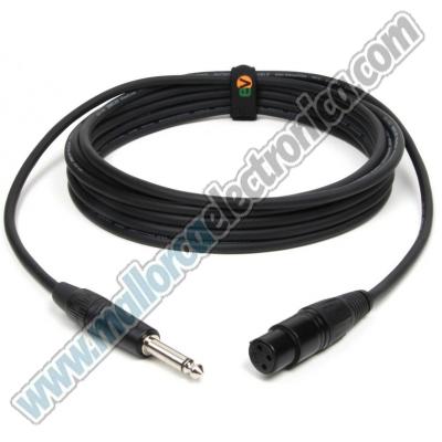 Cable Microfónico Montado Jack 6,3 M mono / XLR H  20.00 MTS