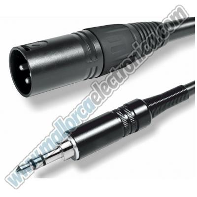 Cable Microfónico Montado Jack 3,5 M estéreo / XLR M  0.5MTS