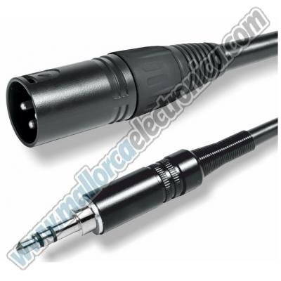 Cable Microfónico Montado XLR M no balanceado / Jack 3,5 M estéreo  10.00 MTS