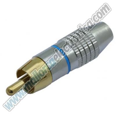CONECTOR RCA Macho Metal para cable 5-6mm VERDE