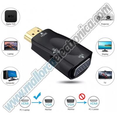 CONVERTIDOR HDMI  a  VGA + Audio  Resolution 720P/1020 I / 1080P