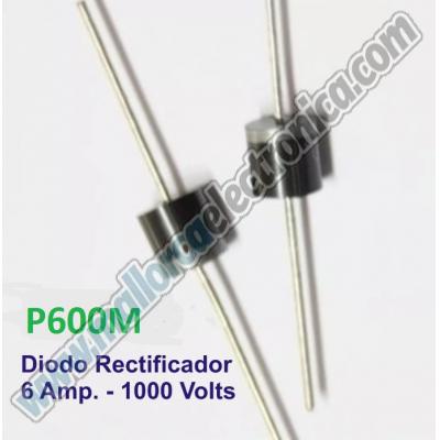 DIODO RECTIFICADOR de silicio 1000V 6A. capsula DO-201       