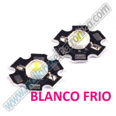 LED 1W BLANCO FRIO  6.000K  150lm 130º    2,85 a 3,85 vdc  350ma