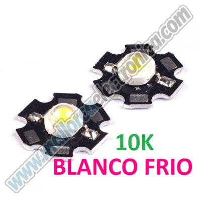 LED 1W BLANCO FRIO  10.000 K  150lm 130º    2,85 a 3,85 vdc  350ma