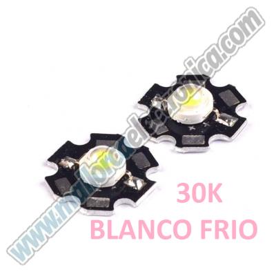  LED 1W BLANCO FRIO  30.000K  150lm 130º    2,85 a 3,85 vdc  350ma