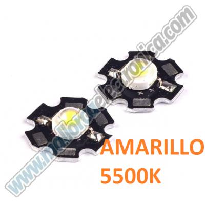 LED 1W  AMARILLO   5.500K  150lm 130º    2,00 a 2,5 vdc  350ma