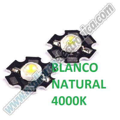 LED 1W BLANCO NATURAL  4. 000K  150lm 130º    2,85 a 3,85 vdc  350ma