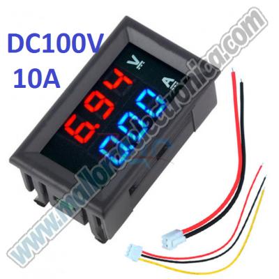 VOLTIMETRO DIGITAL Voltaje DC +  Amperimetro DC  DC 0-100 V 0-999mA, 0-10A 