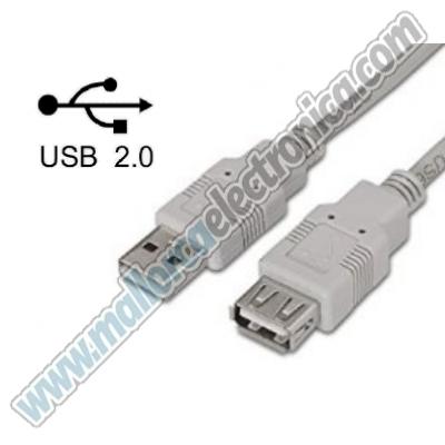 CONEXION USB 2.0  (BUS)  TIPO A macho / hembra    1.50 mtrs  