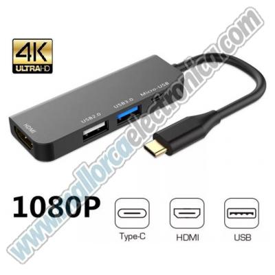Convertidor tipo Apple Macbook USB-C HDMI / USB 3,0/ 