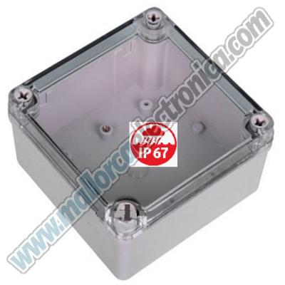 Caja Plastico ABS 125x125x100mm IP-67 TAPA TRANSPARENTE