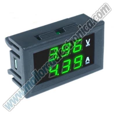 VOLTIMETRO DIGITAL Voltaje DC + Amperimetro DC DC 0-100 V 0-999mA, 0-10A 