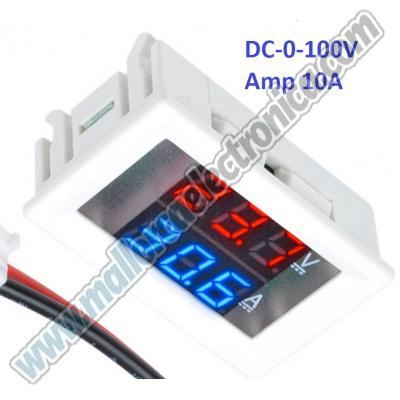VOLTIMETRO DIGITAL Voltaje DC + Amperimetro DC DC 0-100 V 0-999mA, 0-10A 