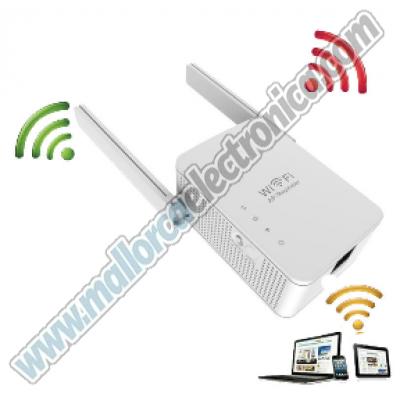 Repetidor N / Extensor Wifi 2,4 G / 300 Mpbs WEP128/64 WLAN con WPA Antenas integradas orientables