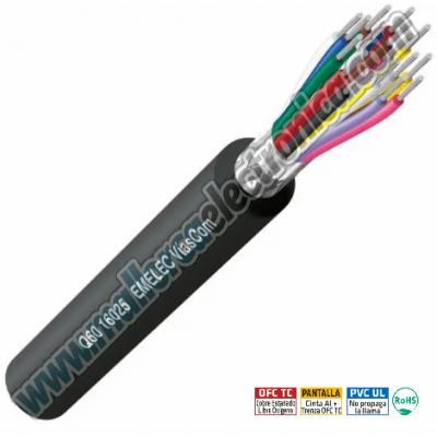 Cable 16 x 0,25mm² TC Pantalla Cinta Al + Trenza TC 80% Cubierta PVC UL2464, VW-1, DIN 47100 