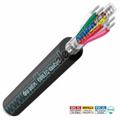 Cable 8 x 0,75mm² TC Pantalla Cinta Al + Trenza TC 80% Cubierta PVC UL2464, VW-1, DIN 47100 