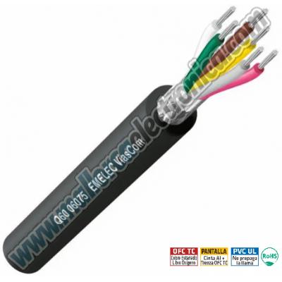 Cable 6 x 0,75mm² TC Pantalla Cinta Al + Trenza TC 80% Cubierta PVC UL2464, VW-1, DIN 47100 