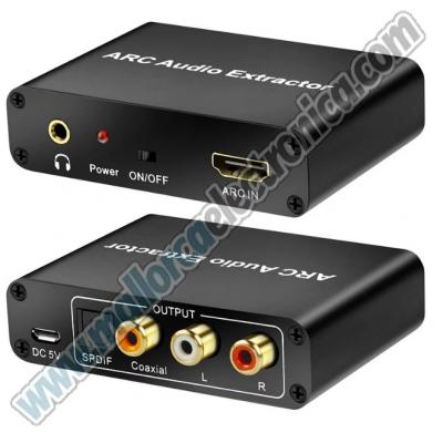 CONVERSOR ARC HDMI a VIDEO + AUDIO Estereo RCA   DAC SPDIF 192KHz