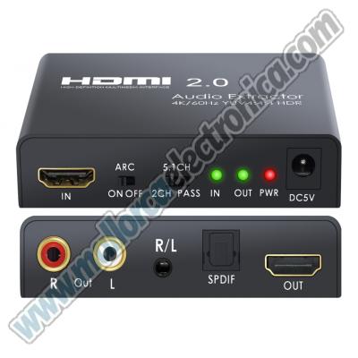 CONVERTIDOR HDMI a HDMI SALIDA AUDIO SPDIF / COAXIAL DIGITAL /AUDIO STEREO
