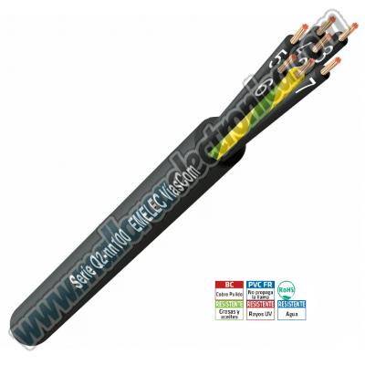  Cable Industrial de Control 24 X 1,00 mm² Conductores de Cobre Pulido Flexible Negros numerados + tierra