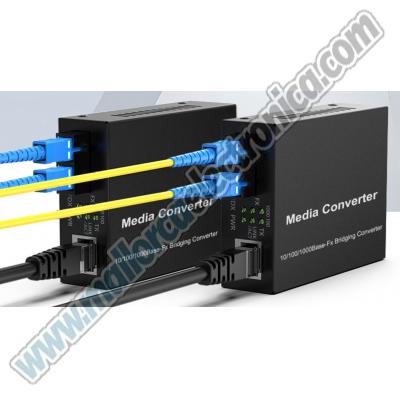 Emisor y Receptor de fibra a Rj-45 SC multimodo integrado de 1GB, 10/100/1000M RJ45 a 1000Base-LX, hasta 2km