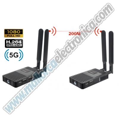 Emisor y Receptor de Transmisión de vídeo inalámbrica, 5,8G, 200M, HDMI, 1080P, 60Hz