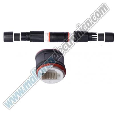 Conector de Cable de red hembra /  hembra LAN RJ45,  impermeable ABS IP67