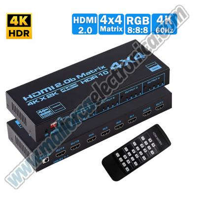 SPLITTER HDMI 4 IN X 4 OUT FULL 4K 60Hkz HD 1080P 3 D salida Audio Digital SPDIF & Analogico JACK ST
