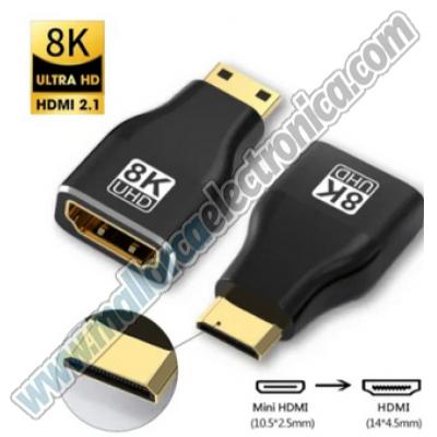 Adaptador HDMI 8K 60Hz 4K 120Hz  hembra HDMI / Macho Mini HDMI