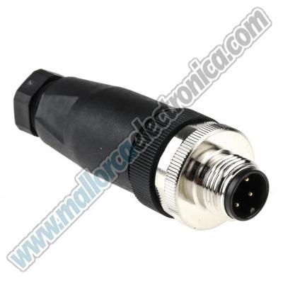 CONECTOR M-12   4 Pins Macho aerea  250v  4 A   IP-67