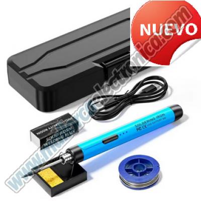 MICRO SOLDADOR ELECTRONICO RECARGABLE USB + SOPORTE   330-350°C / 370-400.°C/ 430 °C-450 °C 