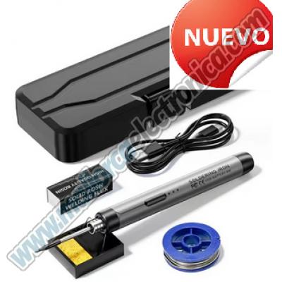 MICRO SOLDADOR ELECTRONICO RECARGABLE USB + SOPORTE   330-350°C / 370-400.°C/ 430 °C-450 °C 