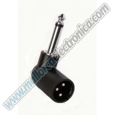 ADAPTADOR XRL  macho  angulo 90º  Jack 6.3 mono