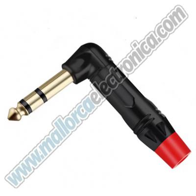 CONECTOR  Jack 6.3mm  Stereo macho Acodado