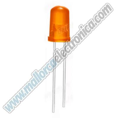 Diodo LED 5mm, NARANJA Ángulo de la luz: 40°  20 mA Tensión: 2 -2,8 V