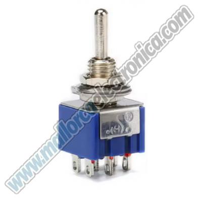 CONMUTADOR  DOBLE  PALANCA 3 Posiciones  2 Circuitos  ON-OFF-ON Regreso al Centro