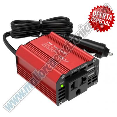 Inversor de Voltaje de Onda Senoidal, DC-12 AC-220/240V 150W + 2 PUERTOS USB 