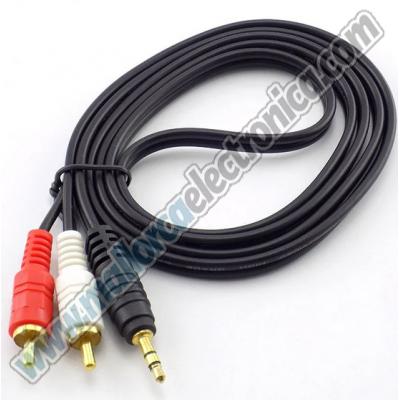 Conexion audio st  Jack 3.5 a 2 RCA 1,5 mts