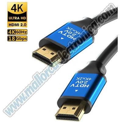 CONEXION  HDMI  19P A MA-MA   2.0 V   3 mtrs   Compatible 4K 2K   3D  FULL HD 1080p  ETHERNET