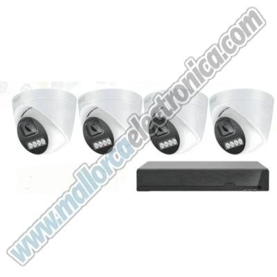 Pack de videovigilancia: Grabador, 4 cámaras, 1080p, 2 MP, 3.6mm,