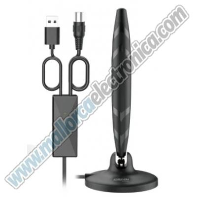 Antena de TV digital con base magnética y cable de 3 m. Ganancia de alta intensidad de 25 dBi