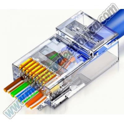 CONECTOR RJ-45 NIVEL 6 SIN BLINDAR 50 MICRAS ORO     